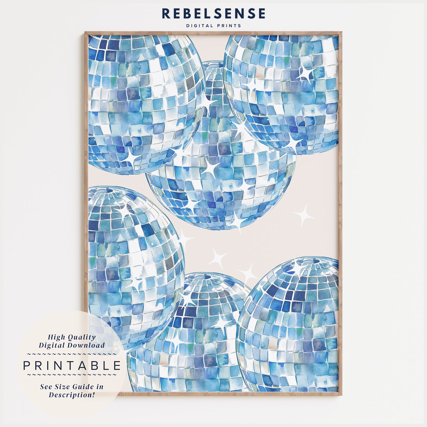 Light Blue Aesthetic Set Of 3 Prints