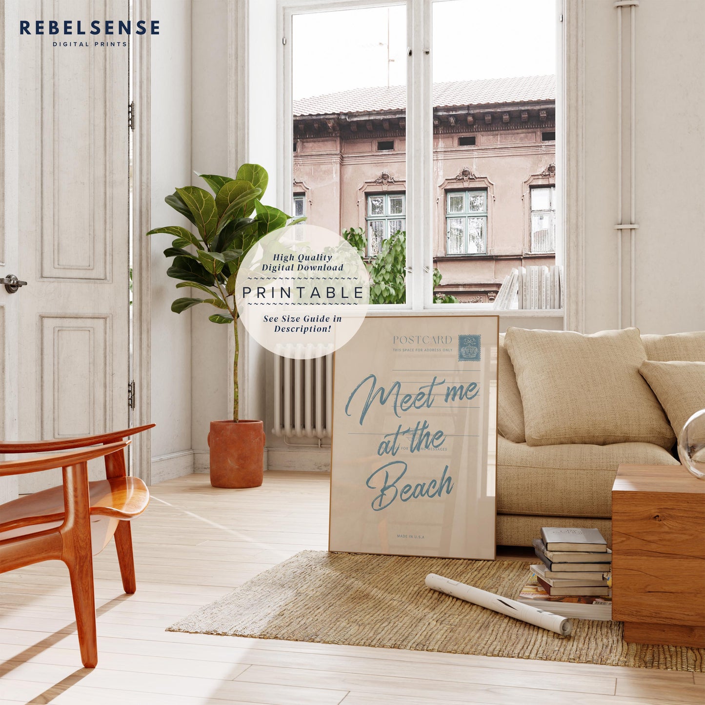 Blue Beach Postcard Print