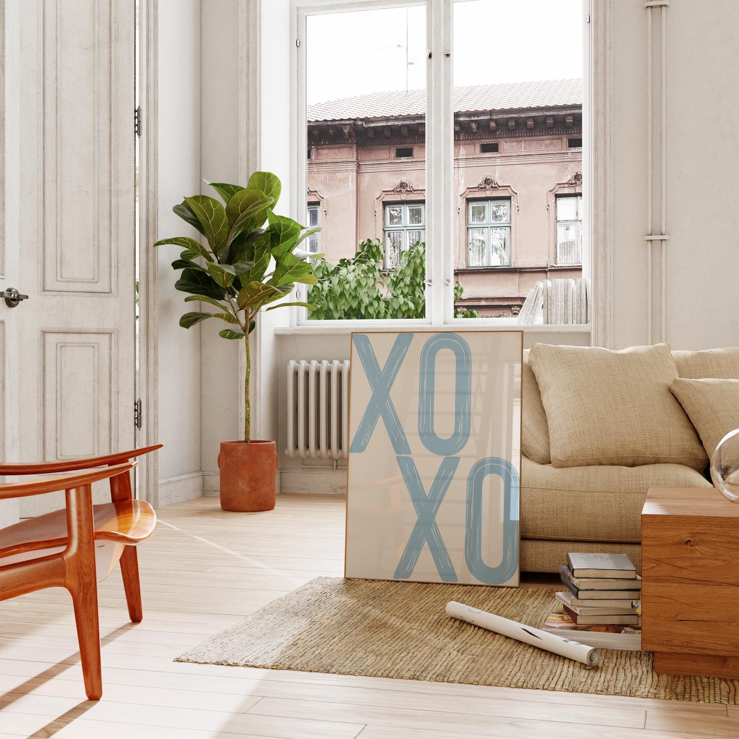Light Blue XOXO Print