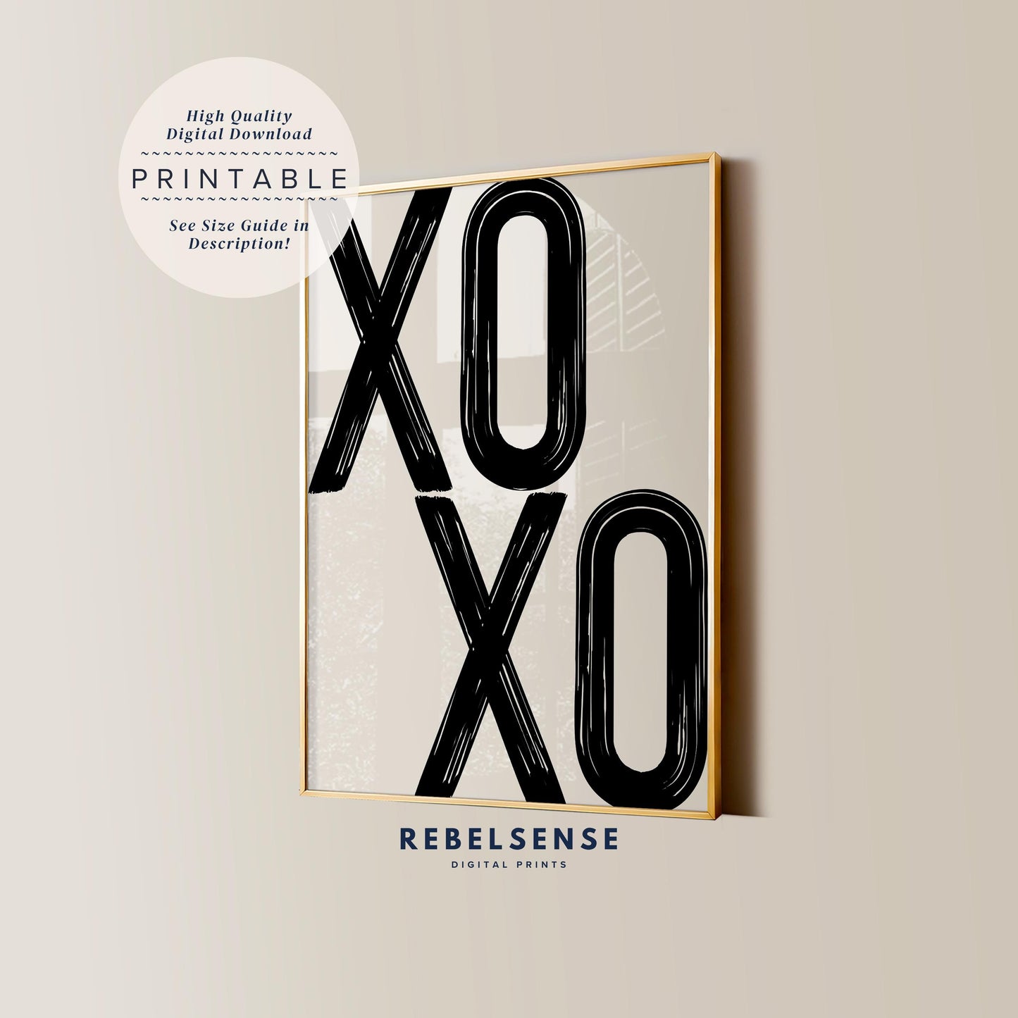 Black XOXO Print