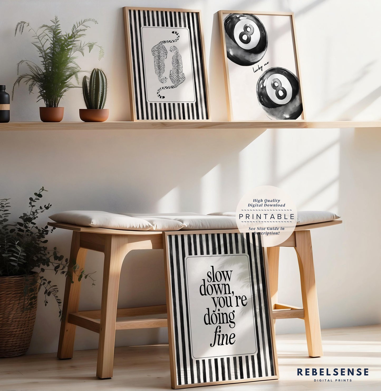 Black Striped Set Of 3 Prints