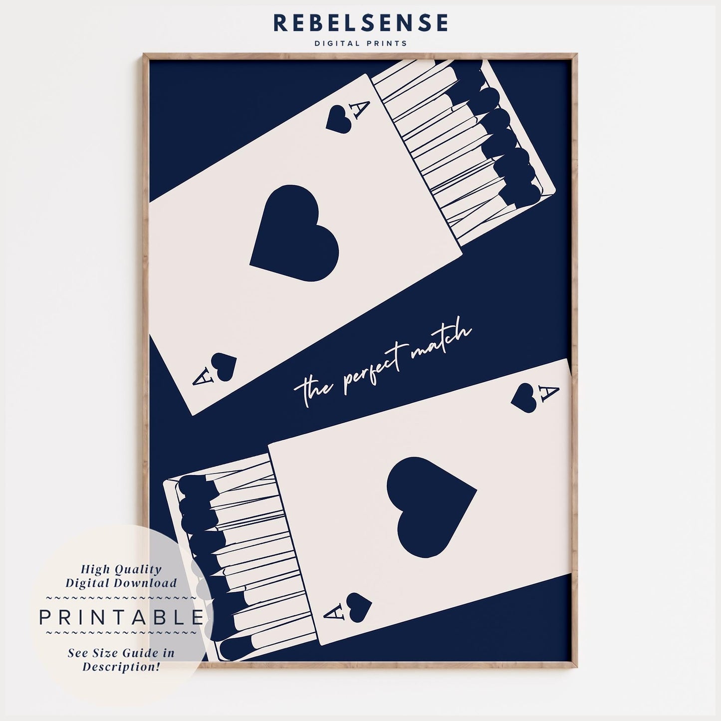 Navy Blue Matchbox Print