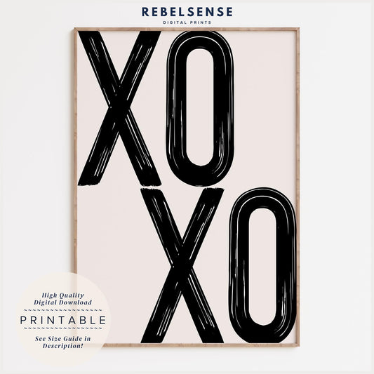 Black XOXO Print