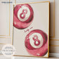 Pink 8 Pool Ball Print